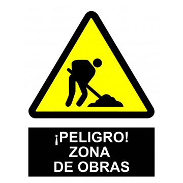 SEÑAL PELIGRO ZONA DE OBRAS...